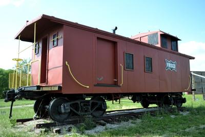 orange train caboose
